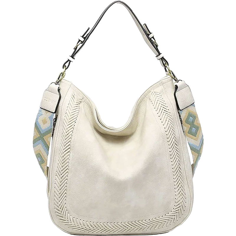 Women's Jen & Co. Aris Whipstitch Hobo Off White Synthetic