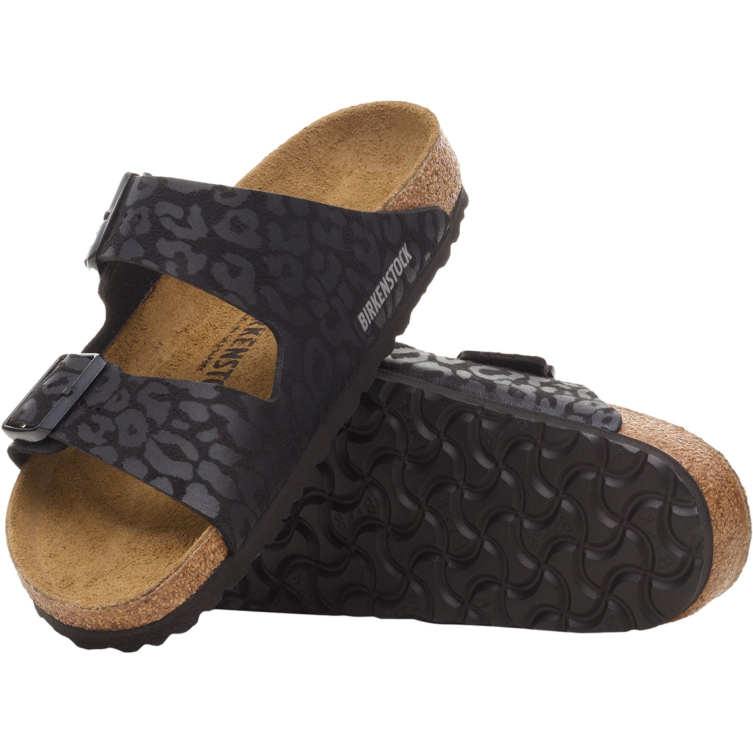 Womens Birkenstock Women's Birkenstock Arizona Leo Black Birkflor Leo Black Birkoflor