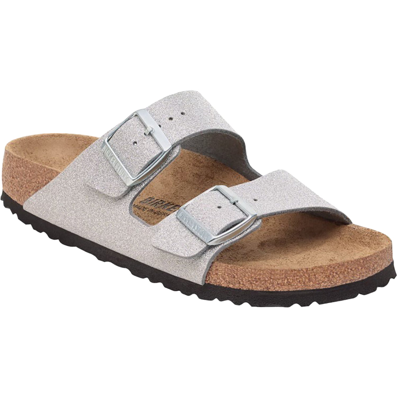Womens Birkenstock Women's Birkenstock Arizona Shiny Glitter Silver Shiny Glitter Silver