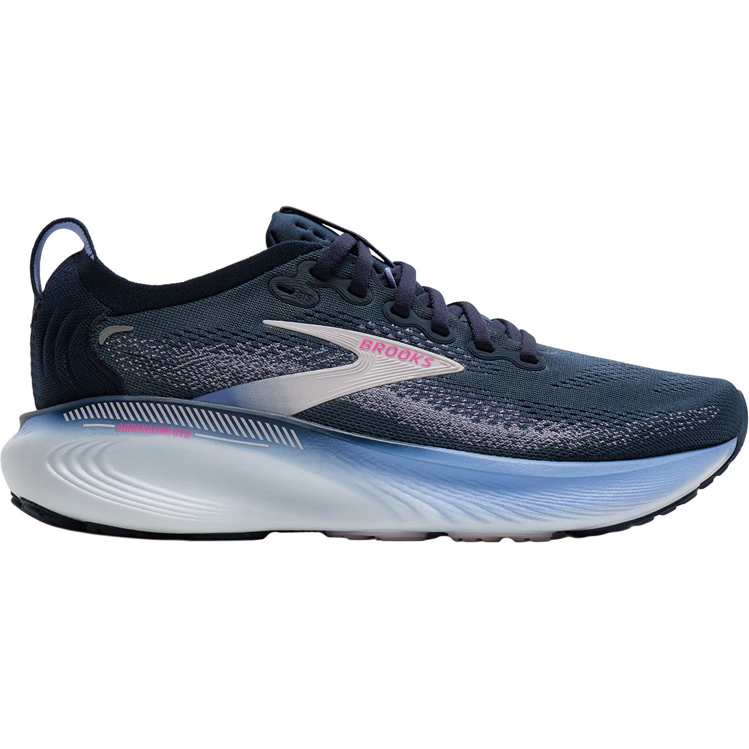 Womens Brooks Brooks Adrenaline GTS 25 Stability (Stability Support) Women's Athletic Shoes Spellbound/Blazing Bell/Pink Spellbound/Blazing Bell/Pink