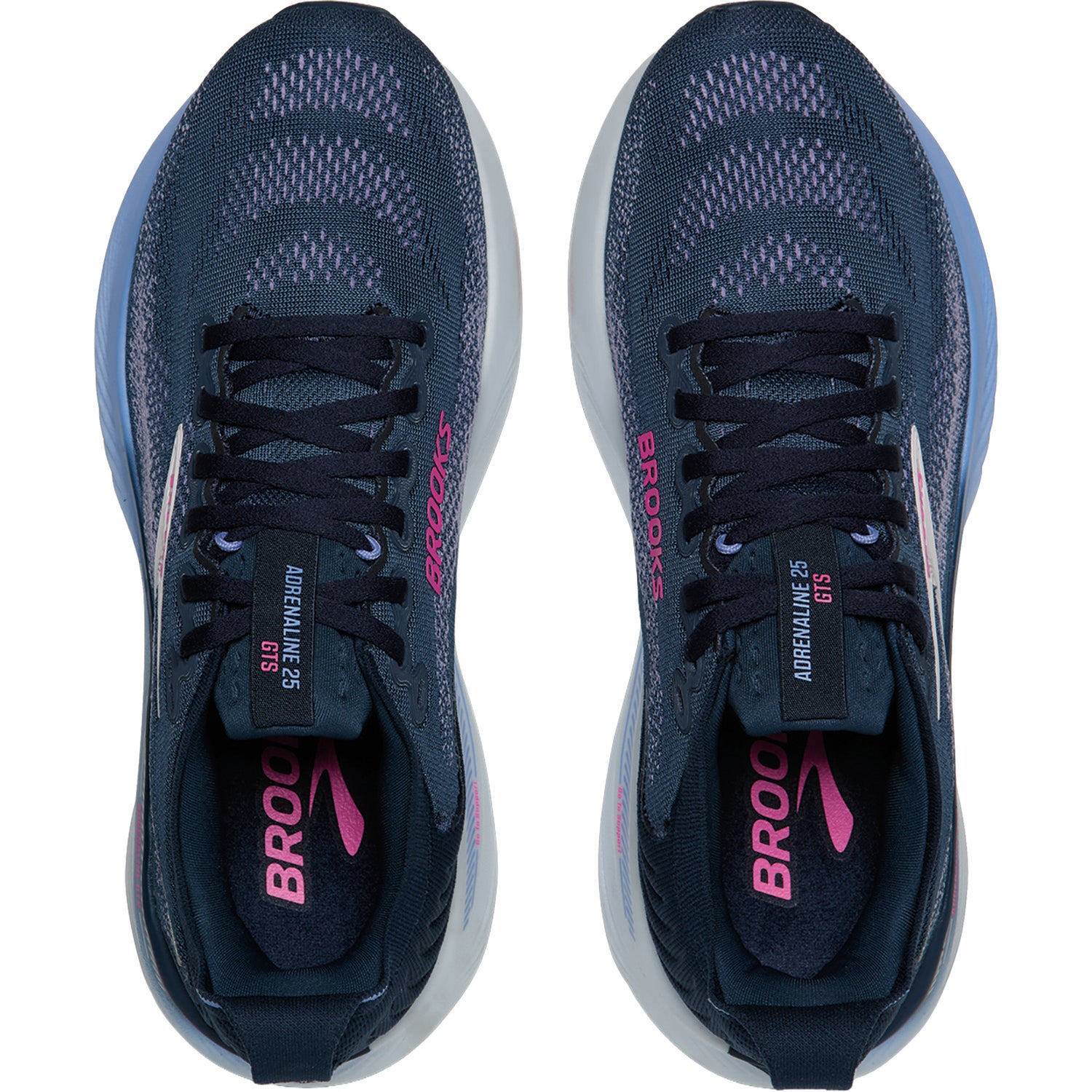 Womens Brooks Brooks Adrenaline GTS 25 Stability (Stability Support) Women's Athletic Shoes Spellbound/Blazing Bell/Pink Spellbound/Blazing Bell/Pink