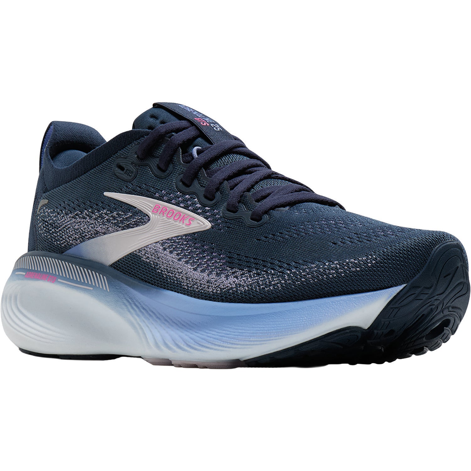 Womens Brooks Brooks Adrenaline GTS 25 Stability (Stability Support) Women's Athletic Shoes Spellbound/Blazing Bell/Pink Spellbound/Blazing Bell/Pink