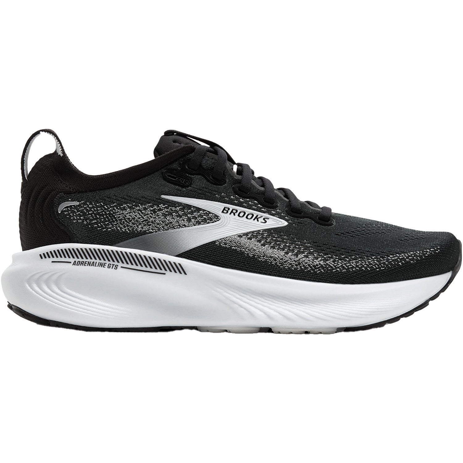 Womens Brooks Brooks Adrenaline GTS 25 (Stability Support) Women's Athletic Shoes Stability Shoes Black/Grey/White Black/Grey/White