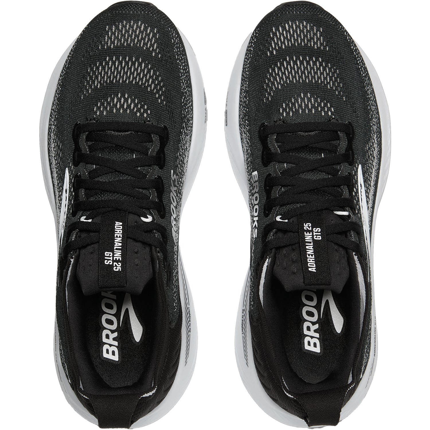 Womens Brooks Brooks Adrenaline GTS 25 (Stability Support) Women's Athletic Shoes Stability Shoes Black/Grey/White Black/Grey/White