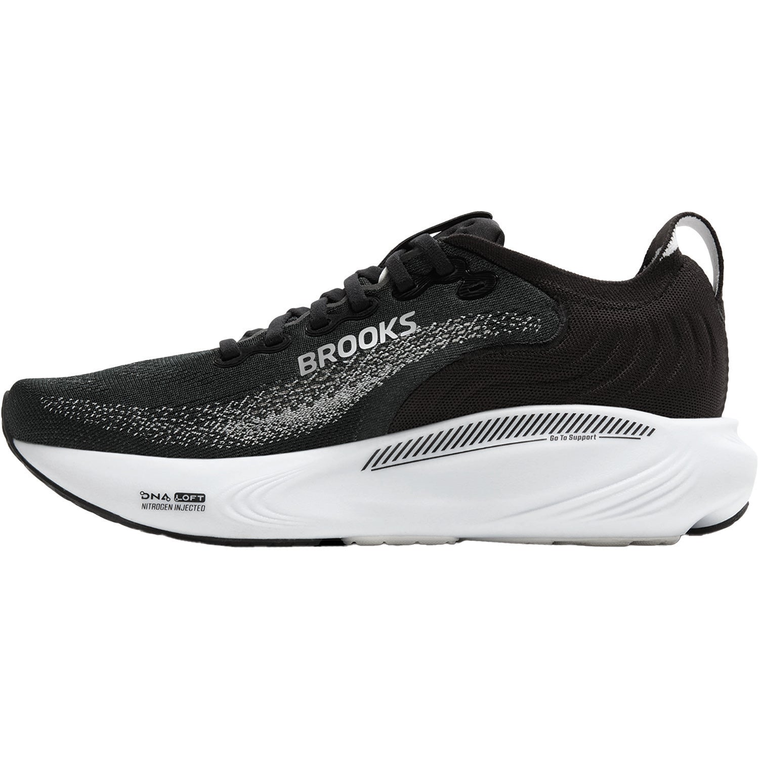 Womens Brooks Brooks Adrenaline GTS 25 (Stability Support) Women's Athletic Shoes Stability Shoes Black/Grey/White Black/Grey/White