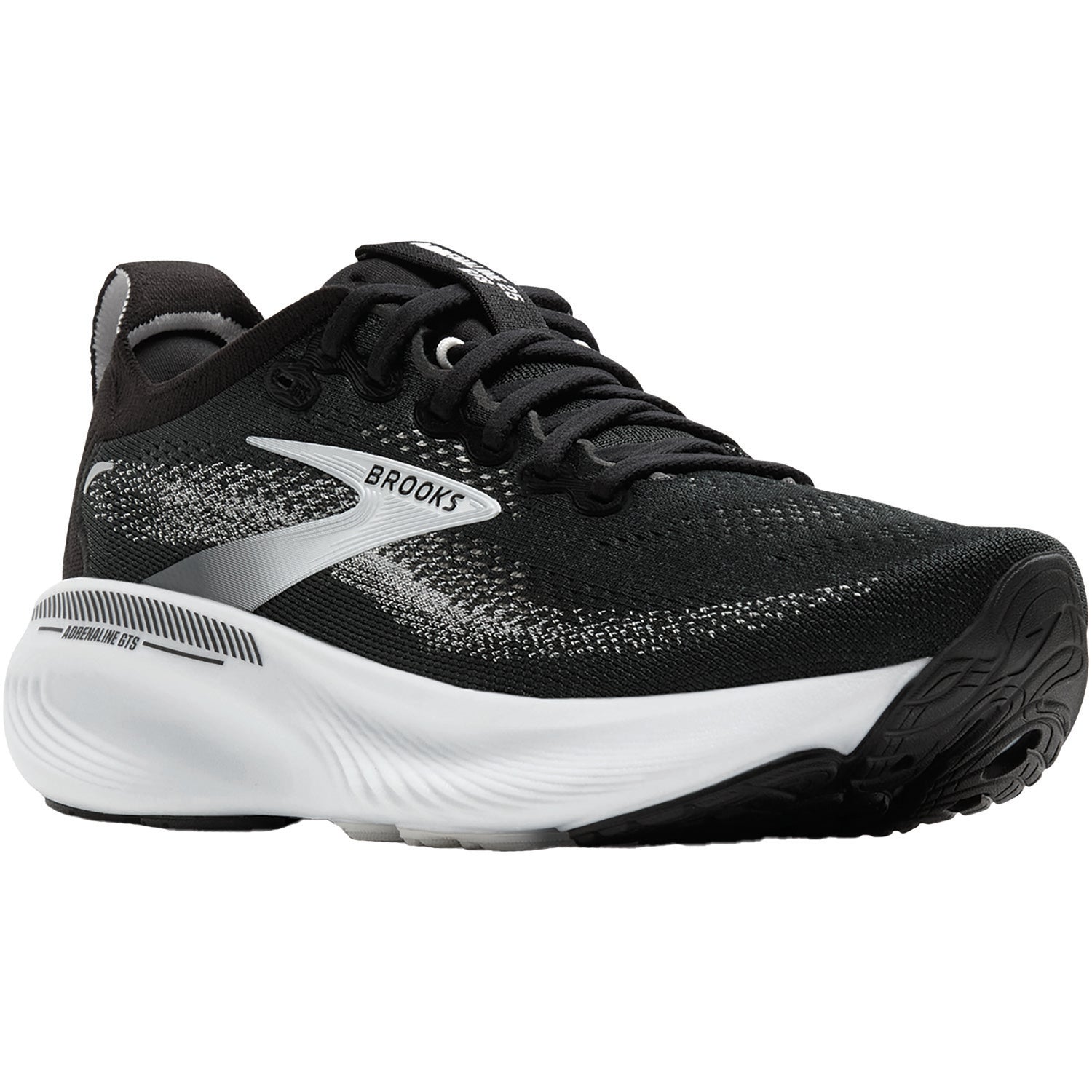 Womens Brooks Brooks Adrenaline GTS 25 (Stability Support) Women's Athletic Shoes Stability Shoes Black/Grey/White Black/Grey/White