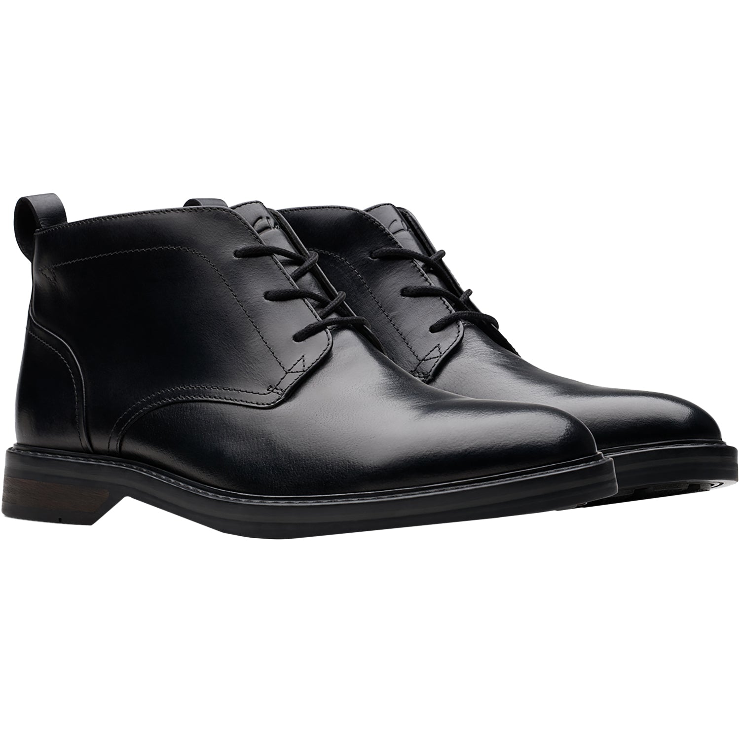 Clarks Aldwin Chukka Men's Boots Black Leather Footwear etc. Clarks Aldwin Chukka Men's Boots Black Leather Footwear etc.