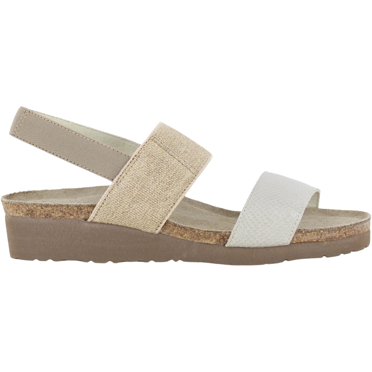 Womens Naot Naot Amy Women's Sandals Beige Lizard Leather/Beige Elastic Beige Lizard Leather/Beige Elastic