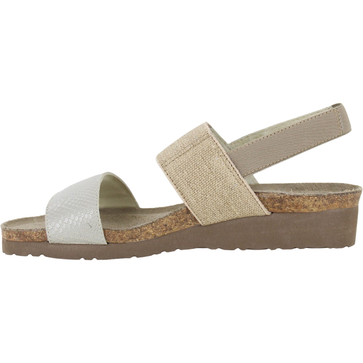 Womens Naot Naot Amy Women's Sandals Beige Lizard Leather/Beige Elastic Beige Lizard Leather/Beige Elastic