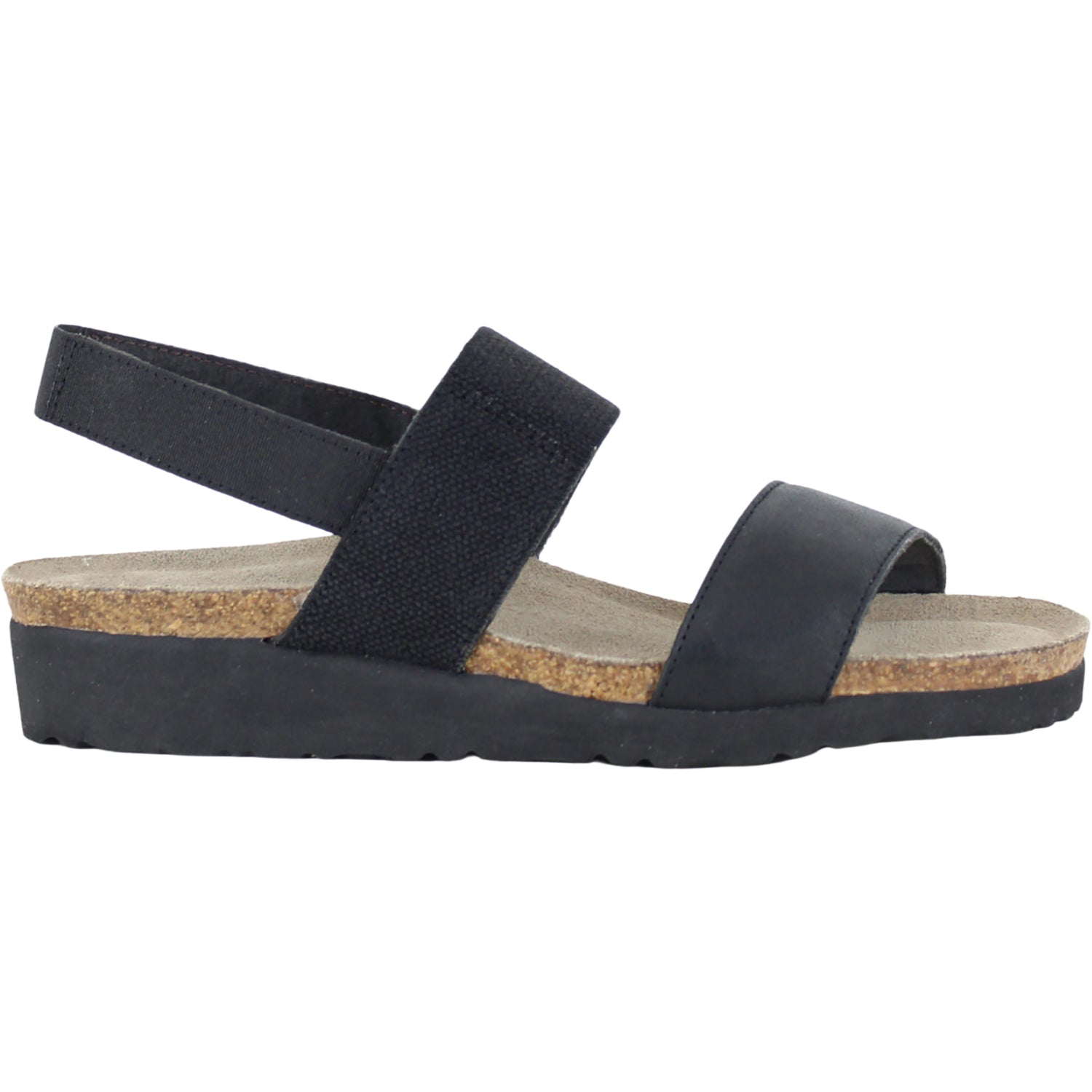 Womens Naot Naot Amy Women's Sandals Shiny Black Leather/Black Elastic Shiny Black Leather/Black Elastic
