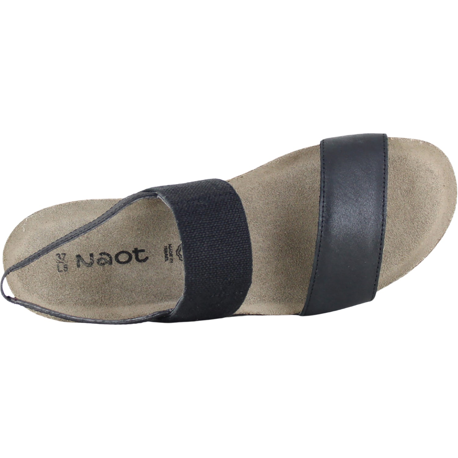 Womens Naot Naot Amy Women's Sandals Shiny Black Leather/Black Elastic Shiny Black Leather/Black Elastic