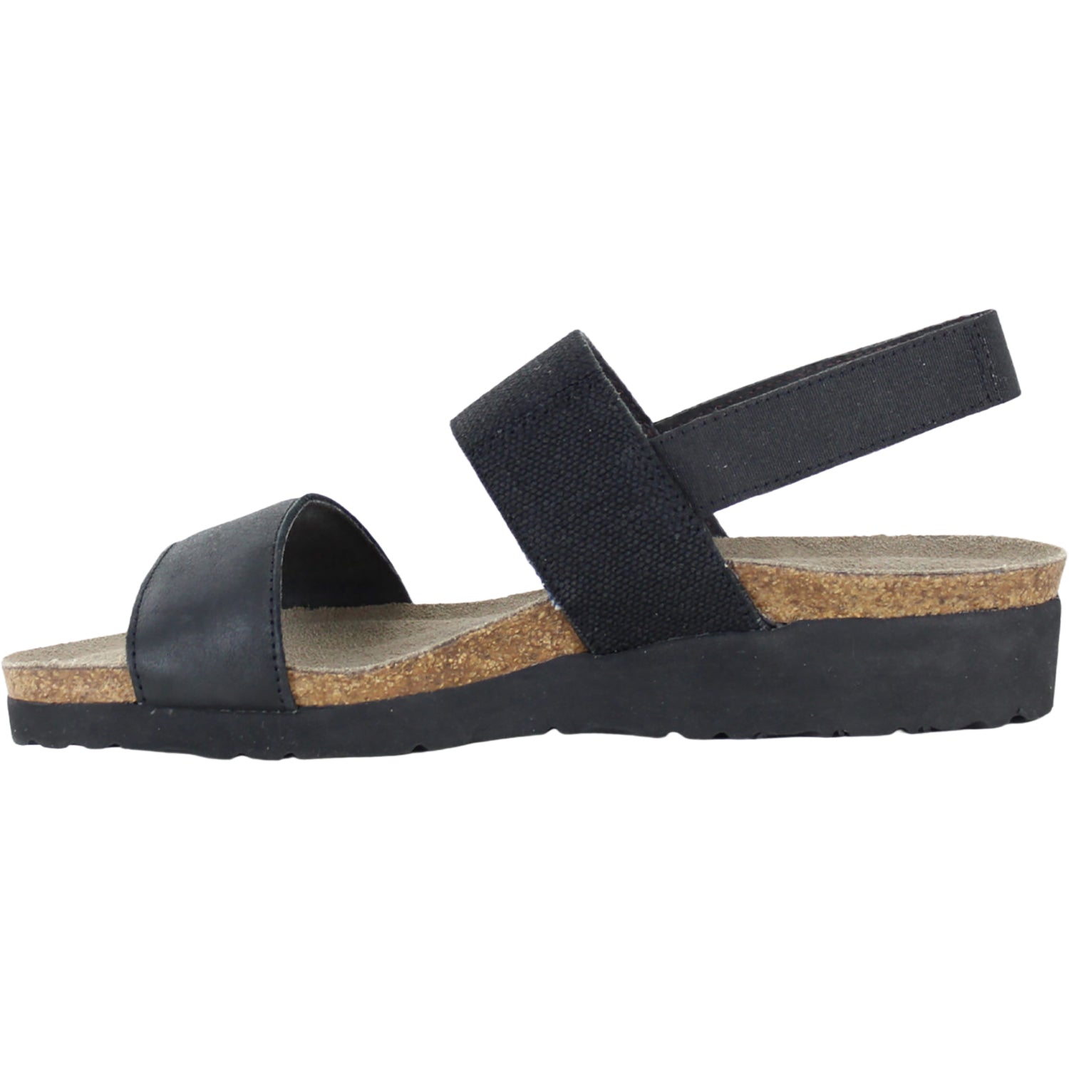 Womens Naot Naot Amy Women's Sandals Shiny Black Leather/Black Elastic Shiny Black Leather/Black Elastic
