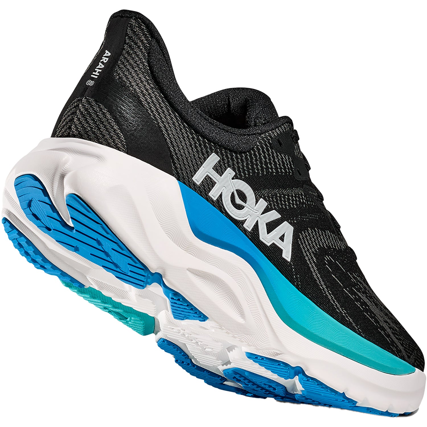 Mens Hoka one one Men's Hoka Arahi 8 Men Black/Skyward Blue Black/Skyward Blue