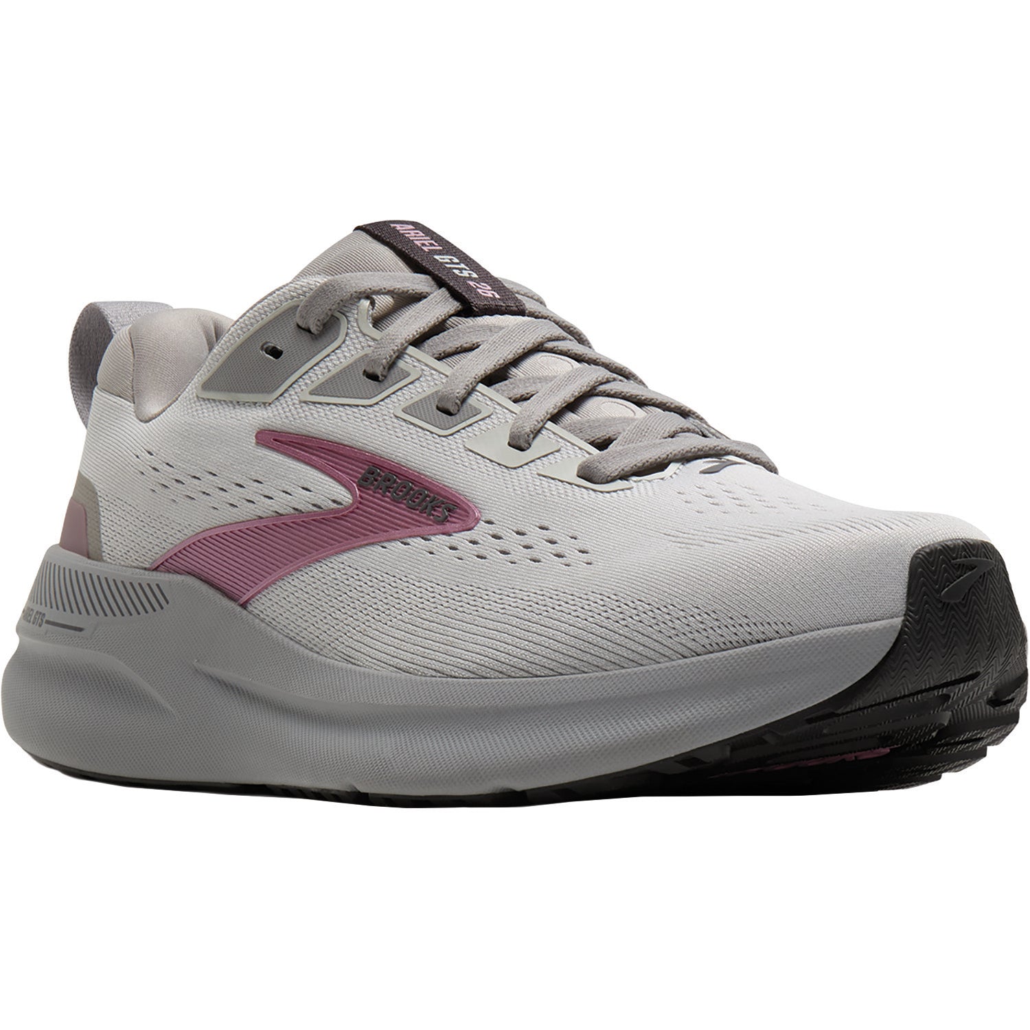 Womens Brooks Brooks Ariel GTS 26 (Stability Support) Women's Athletic Shoes Oyster Mushroom/Alloy/Pink Oyster Mushroom/Alloy/Pink