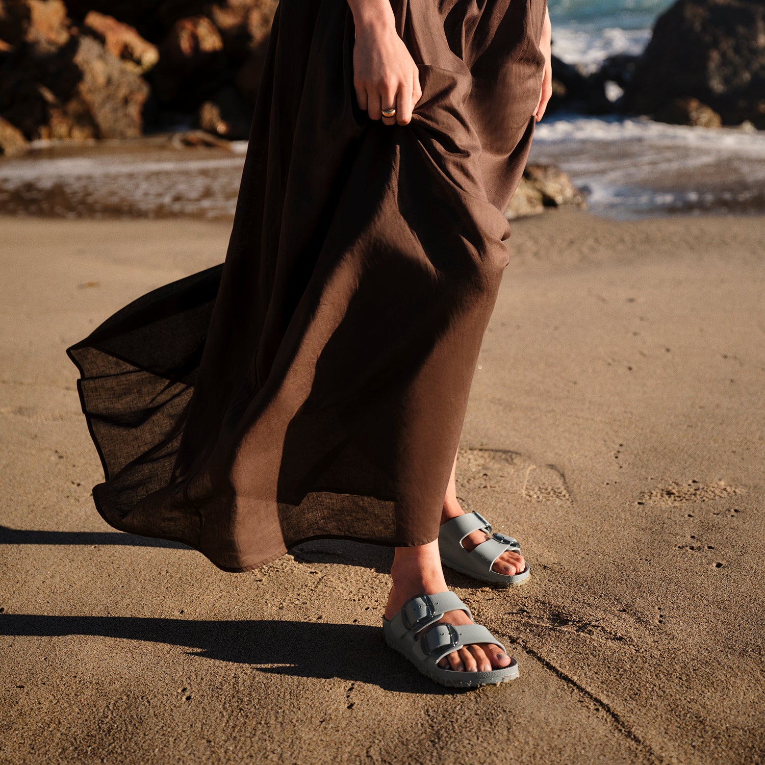 Womens Birkenstock Birkenstock Arizona Big Buckle EVA Women's Recovery Sandals Pure Sage Pure Sage