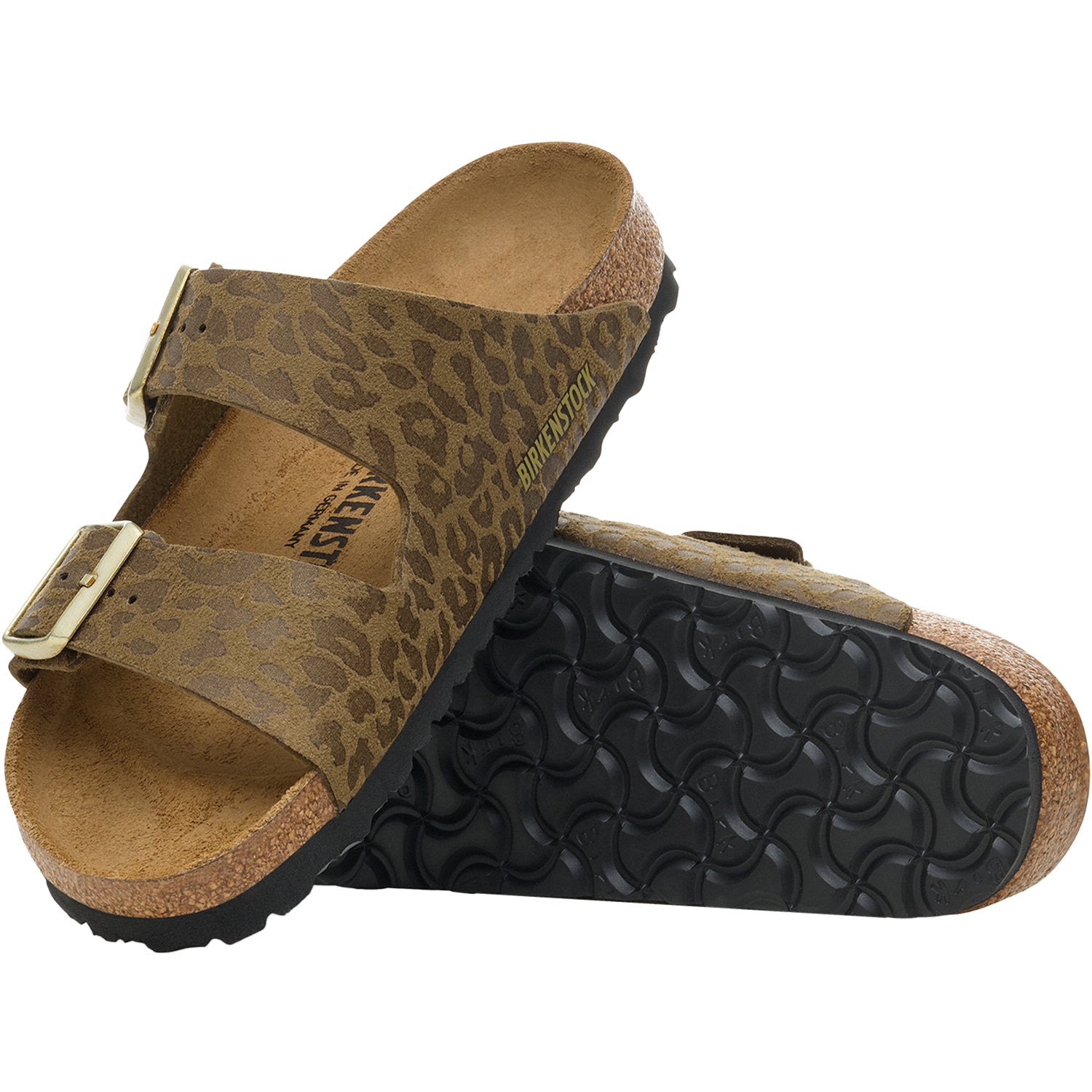 Womens Birkenstock Women's Birkenstock Arizona Leo Khaki Birko-Flor Leo Khaki Birko-Flor