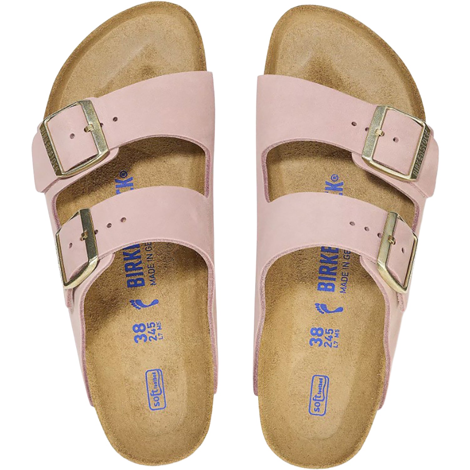 Womens Birkenstock Birkenstock Arizona Soft Footbed Unisex Sandals Soft Pink Nubuck Soft Pink Nubuck