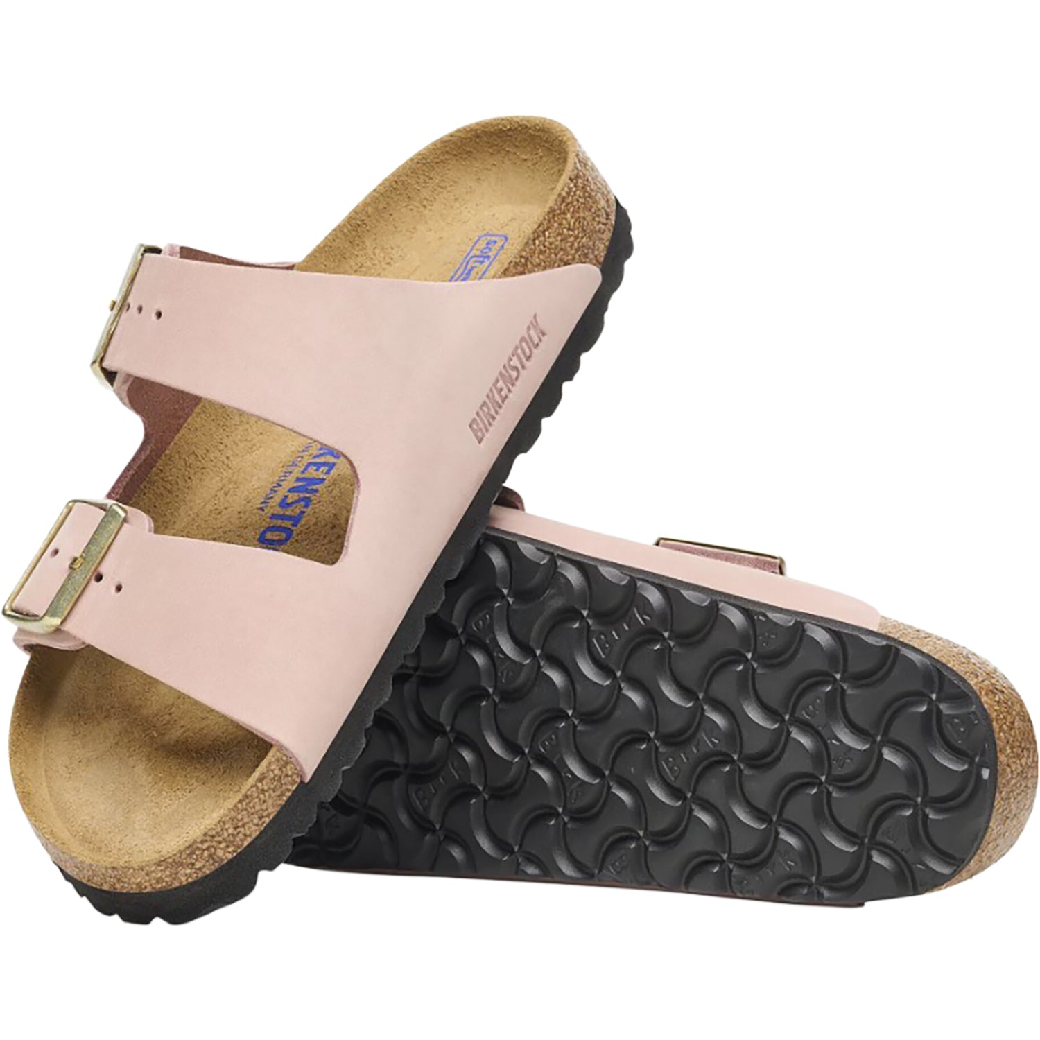 Womens Birkenstock Birkenstock Arizona Soft Footbed Unisex Sandals Soft Pink Nubuck Soft Pink Nubuck
