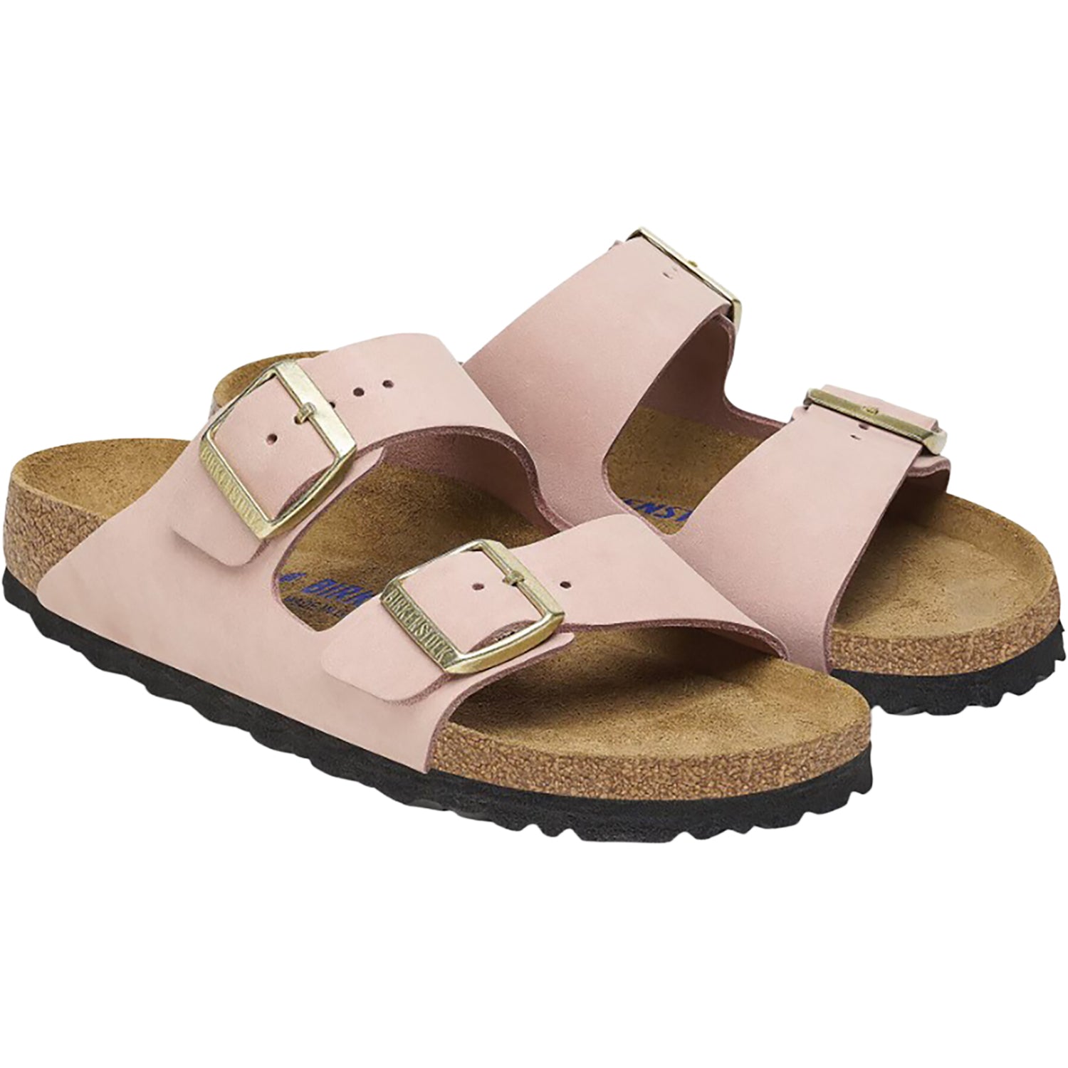 Womens Birkenstock Birkenstock Arizona Soft Footbed Unisex Sandals Soft Pink Nubuck Soft Pink Nubuck