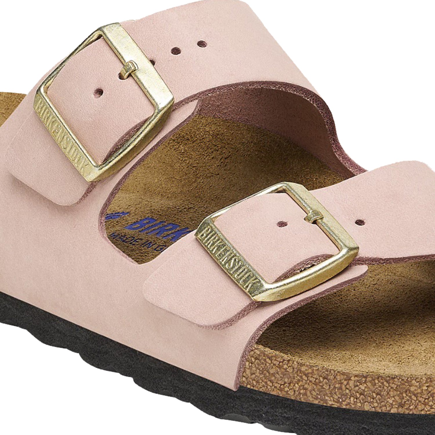 Womens Birkenstock Birkenstock Arizona Soft Footbed Unisex Sandals Soft Pink Nubuck Soft Pink Nubuck