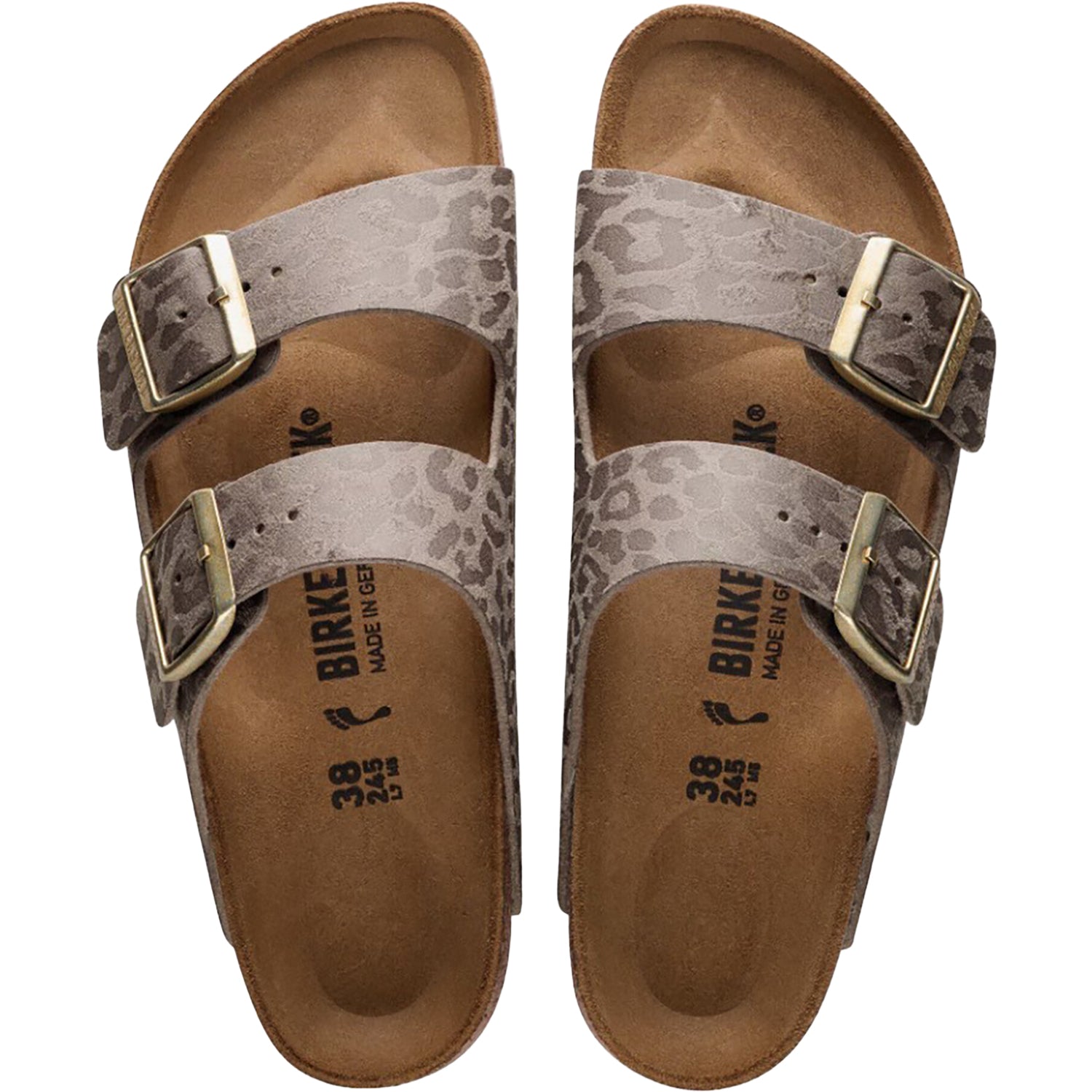 Womens Birkenstock Birkenstock Arizona Birko-Flor Women's Sandals Leo Gray/Taupe Leo Gray/Taupe