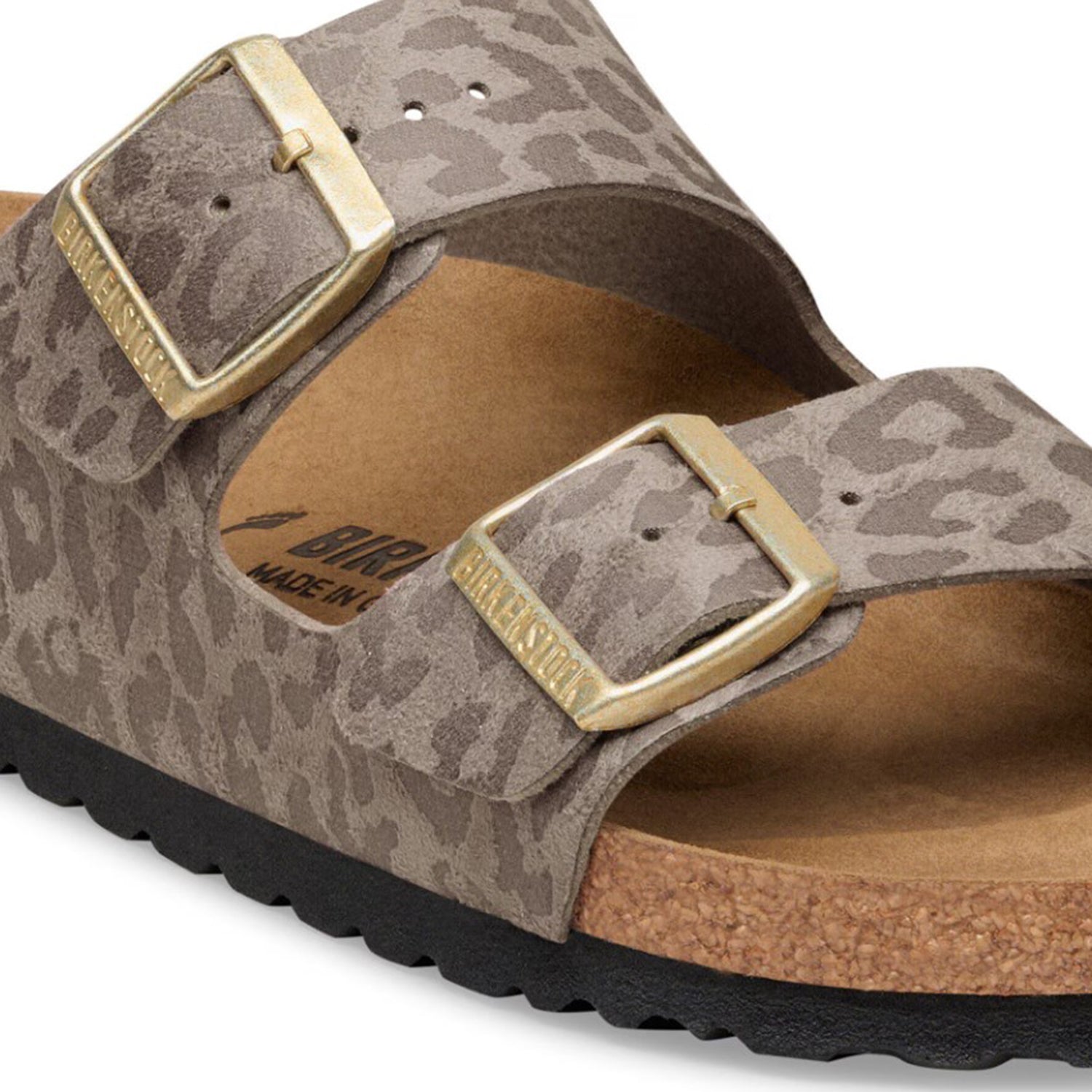 Womens Birkenstock Birkenstock Arizona Birko-Flor Women's Sandals Leo Gray/Taupe Leo Gray/Taupe