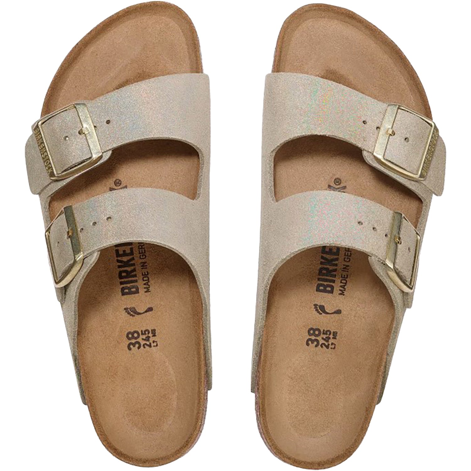 Womens Birkenstock Women's Birkenstock Arizona Shimmering Taupe Suede Shimmering Taupe Suede