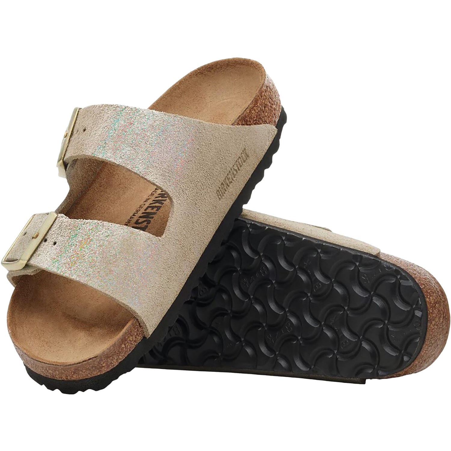 Womens Birkenstock Women's Birkenstock Arizona Shimmering Taupe Suede Shimmering Taupe Suede