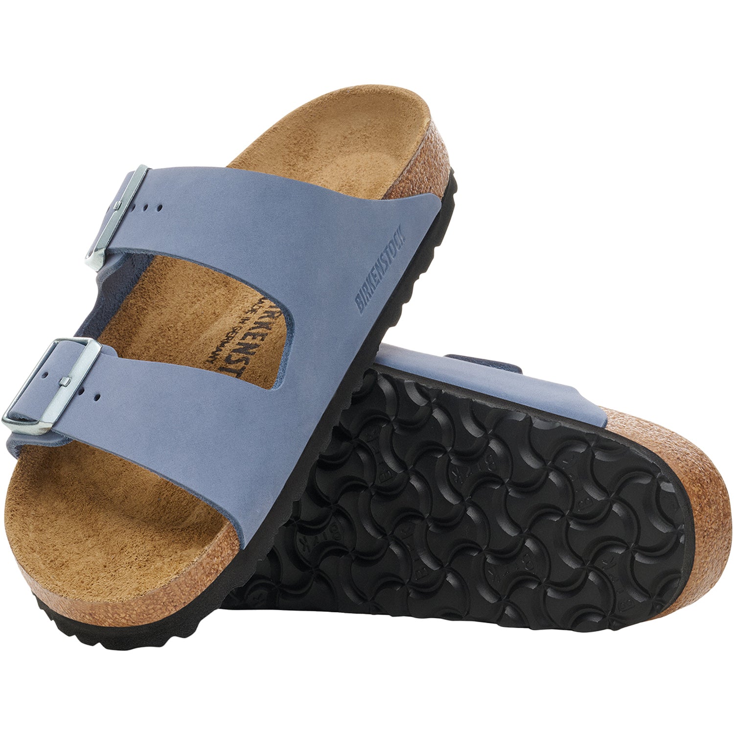 Womens Birkenstock Women's Birkenstock Arizona Stone Blue Nubuck Stone Blue Nubuck
