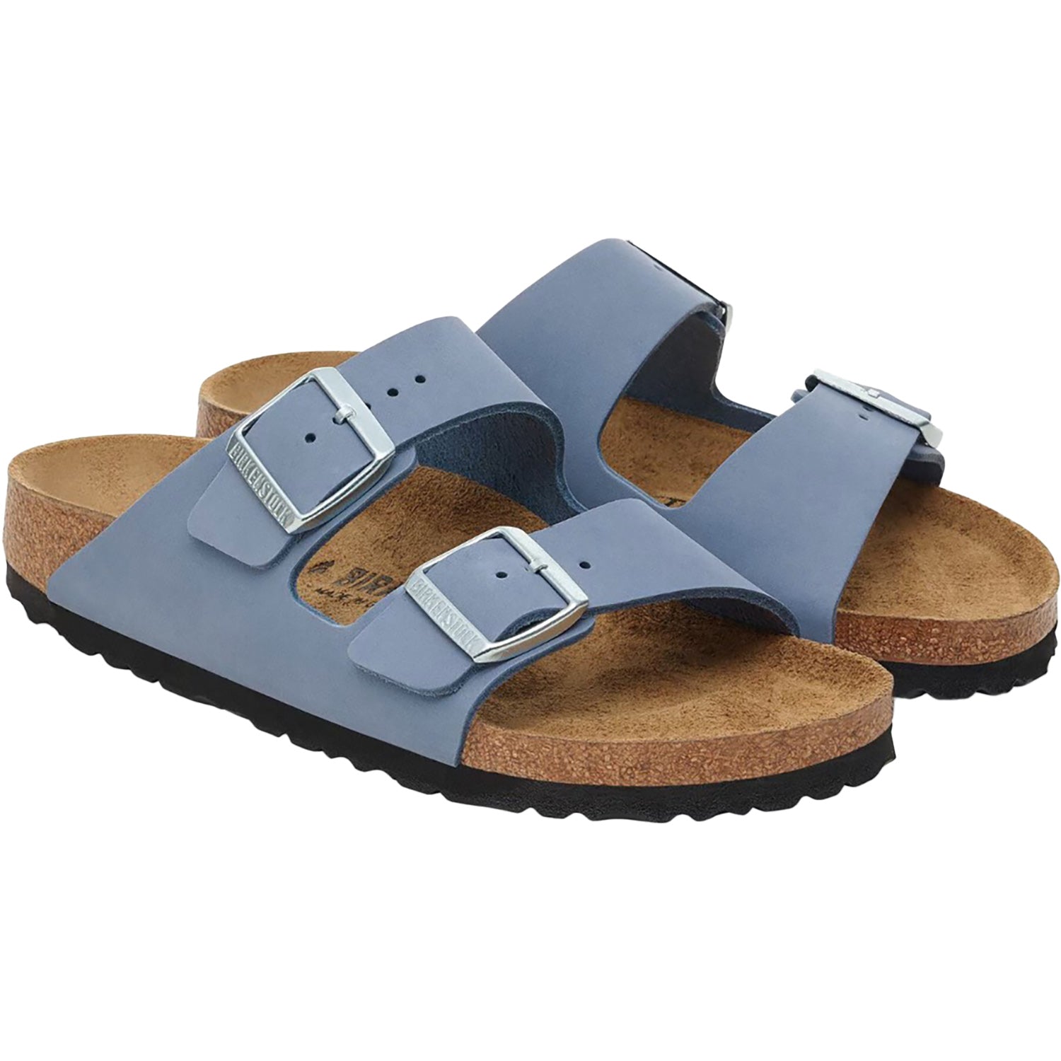 Womens Birkenstock Women's Birkenstock Arizona Stone Blue Nubuck Stone Blue Nubuck