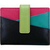 Womens Ili new york ili New York Mini Asymmetric Card Wallet with Tab Wallet Black Bright Black Bright