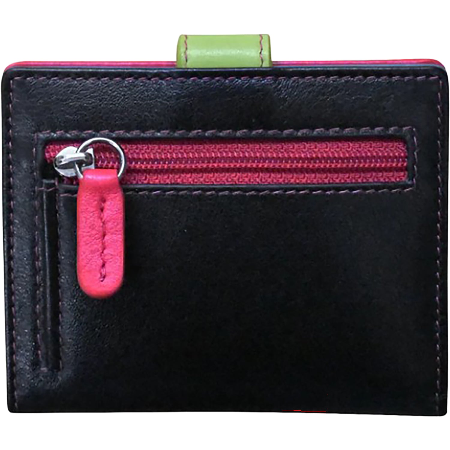 Womens Ili new york ili New York Mini Asymmetric Card Wallet with Tab Wallet Black Bright Black Bright