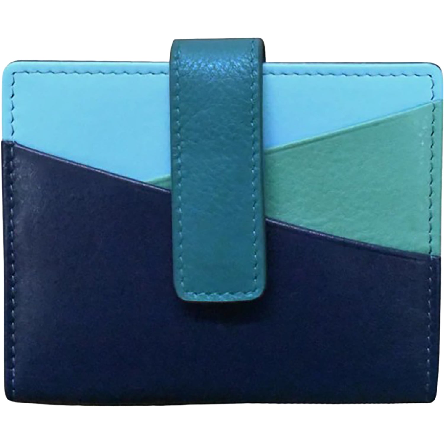 Womens Ili new york ili New York Mini Asymmetric Card Wallet with Tab Serenity Multi Serenity Multi