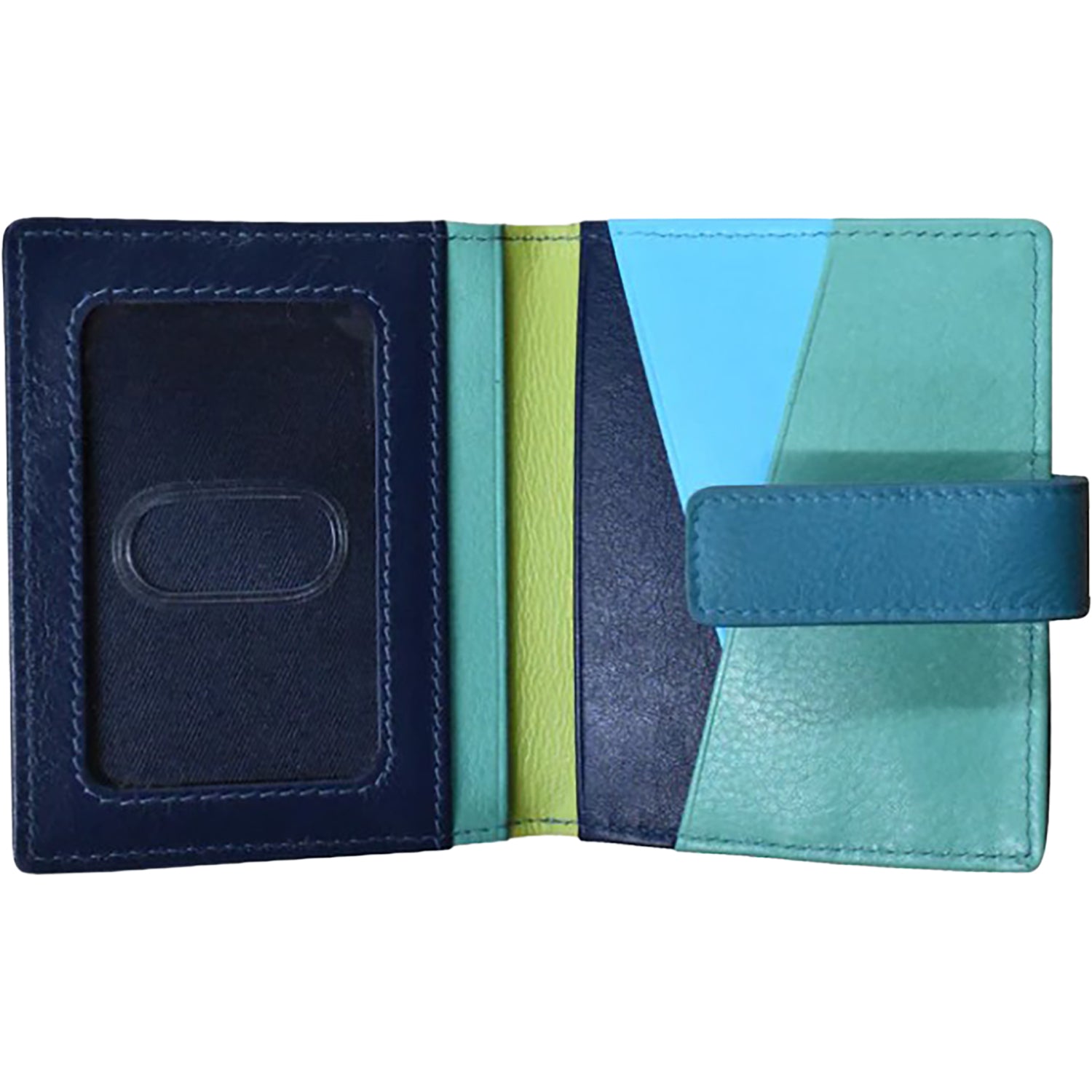 Womens Ili new york ili New York Mini Asymmetric Card Wallet with Tab Serenity Multi Serenity Multi