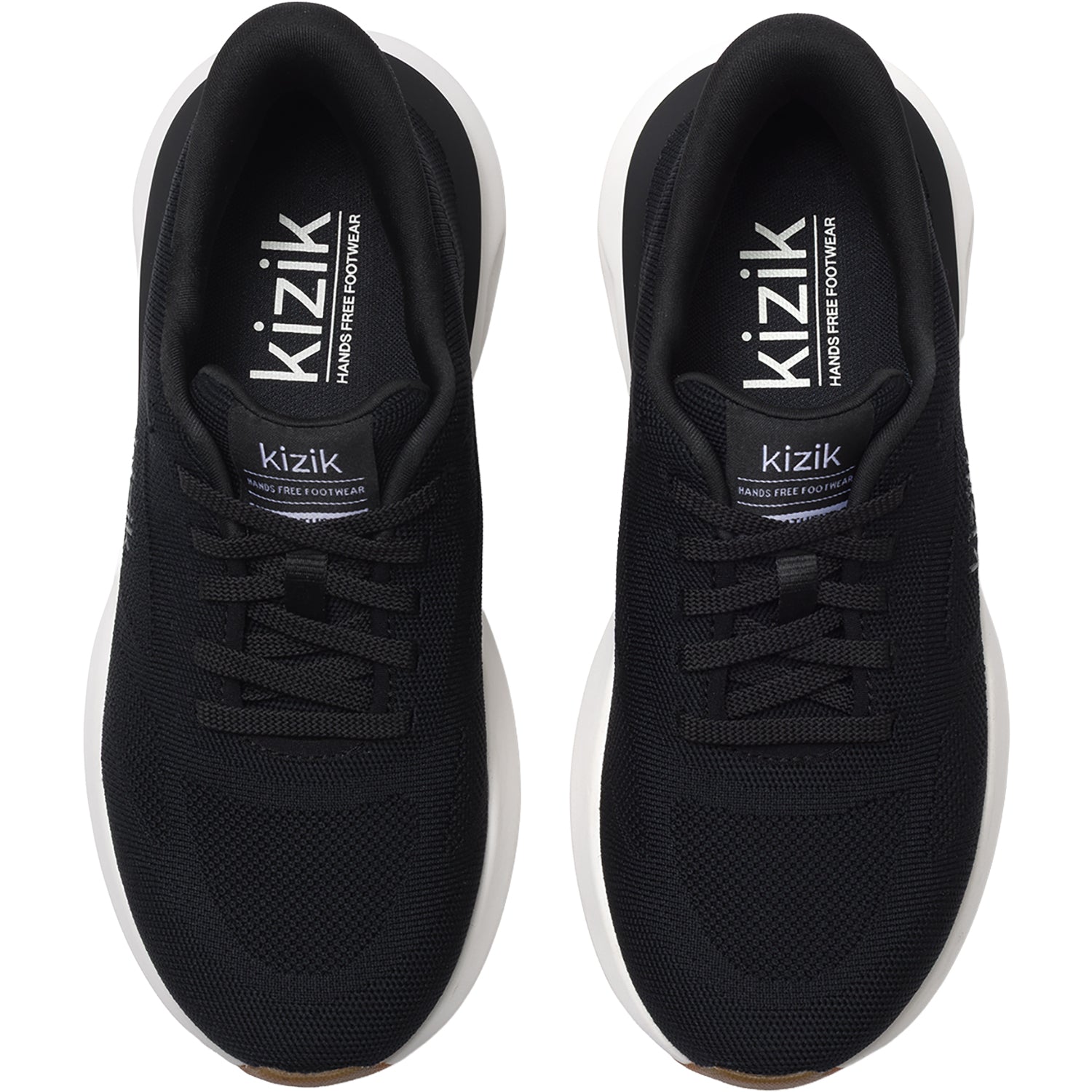 Womens Kizik Kizik Athens 2 Knit Women's Athletic Shoes Black/Bright White Black/Bright White