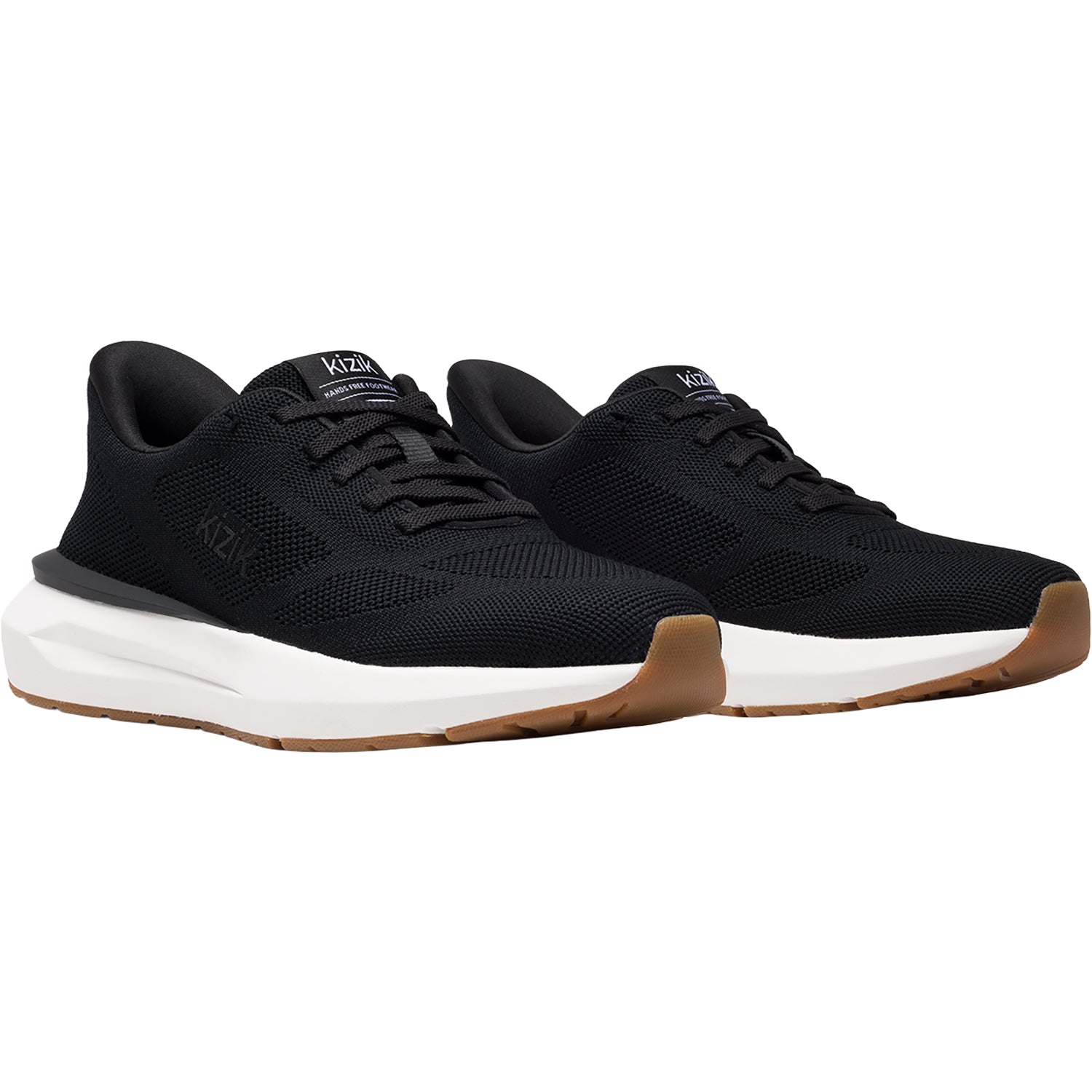 Womens Kizik Kizik Athens 2 Knit Women's Athletic Shoes Black/Bright White Black/Bright White