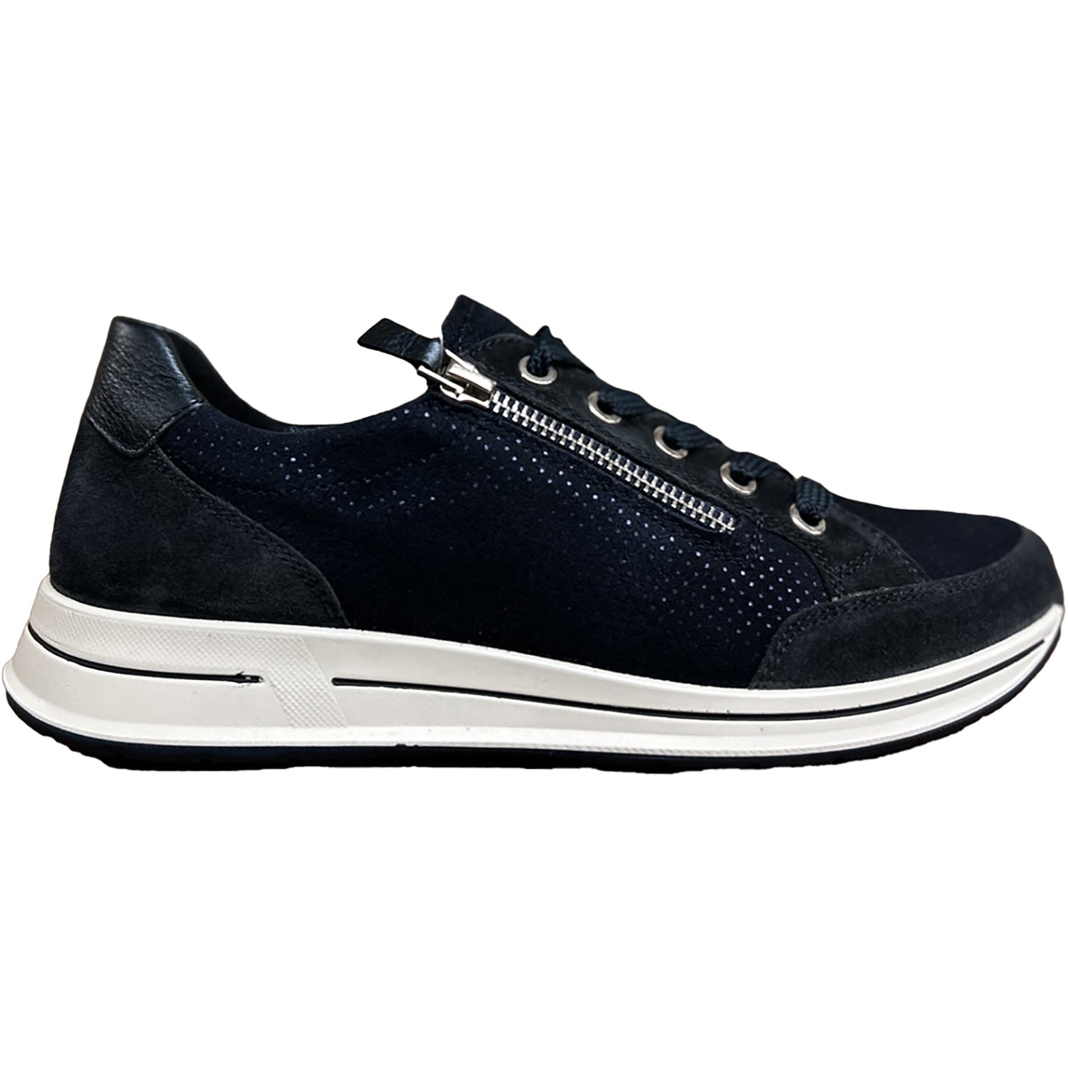 Womens Ara shoes Ara Oleanna Women's Walking Sneakers Midnight Blue Puntikid Suede Midnight Blue Puntikid Suede
