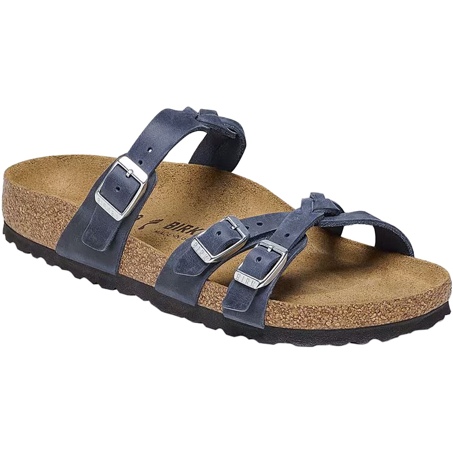 Womens Birkenstock Women's Birkenstock Franca Braid Navy Oiled Leather Navy Oiled Leather