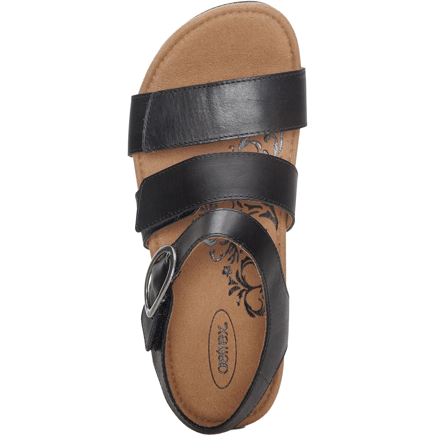 Womens Aetrex Women's Aetrex Lilly Black Leather Black Leather