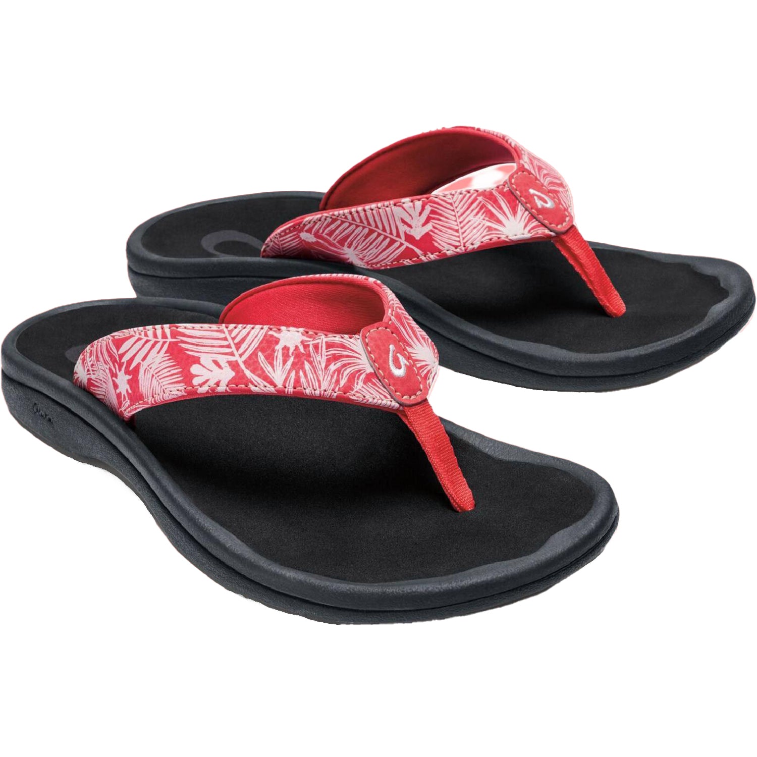 Womens Olukai OluKai Ohana Lehua Women's Sandals Flower/Onyx Flower/Onyx