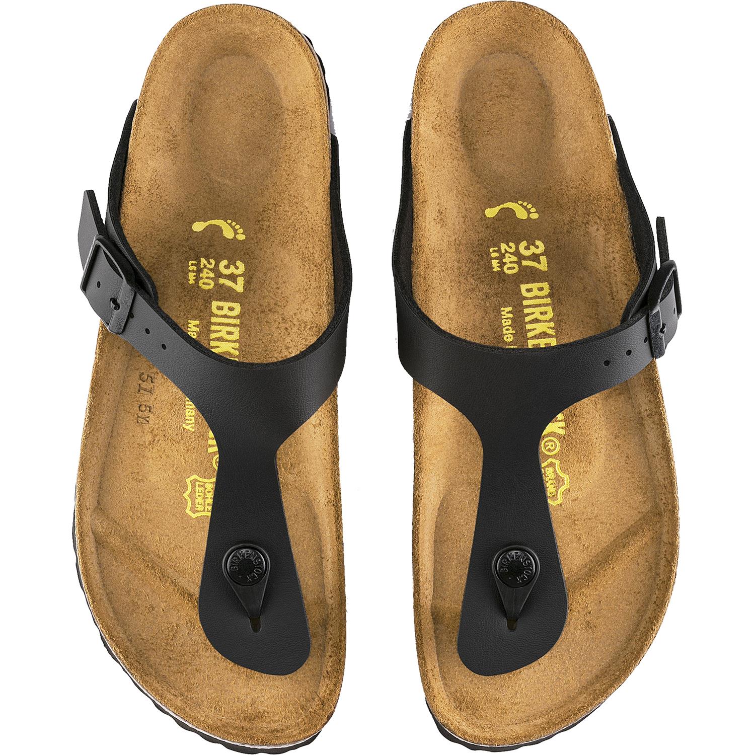 Womens Birkenstock Birkenstock Gizeh Women's Thong Sandals Black Birko-Flor Black Birko-Flor