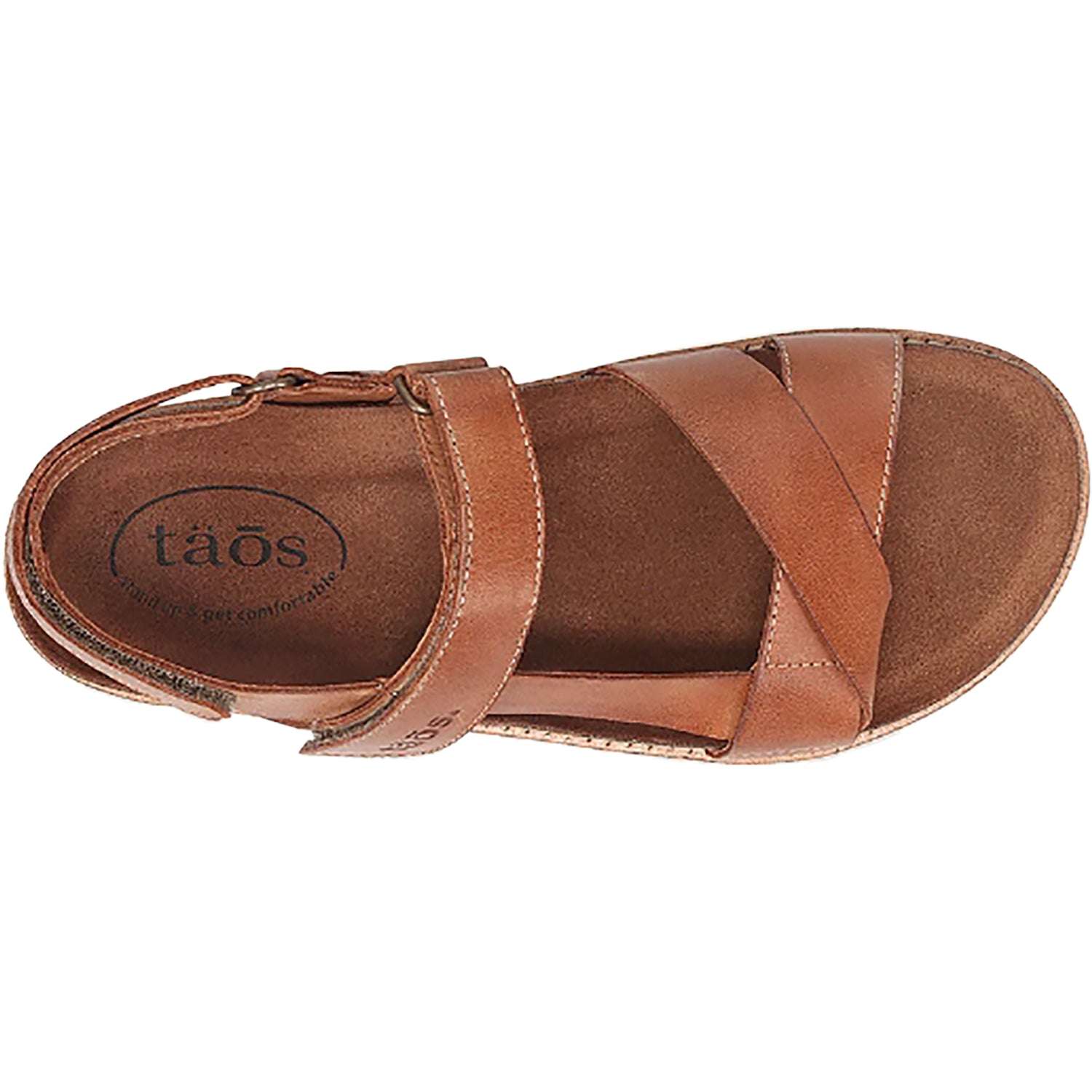 Womens Taos Taos Sideways Women's Ankle Strap Sandals Caramel Leather Caramel Leather