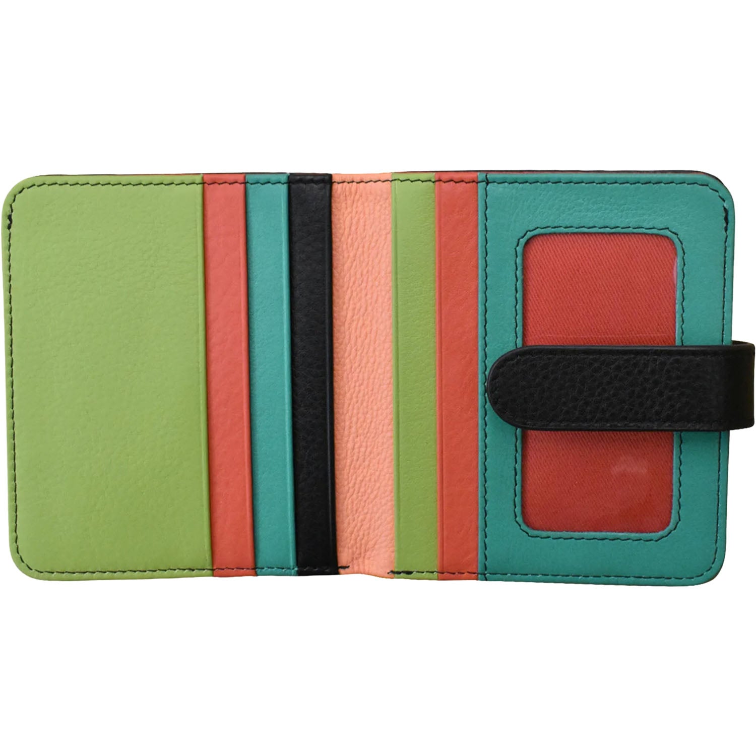 Womens Ili new york ili New York Small Bi-Fold Wallet Peach Multi Leather Peach Multi