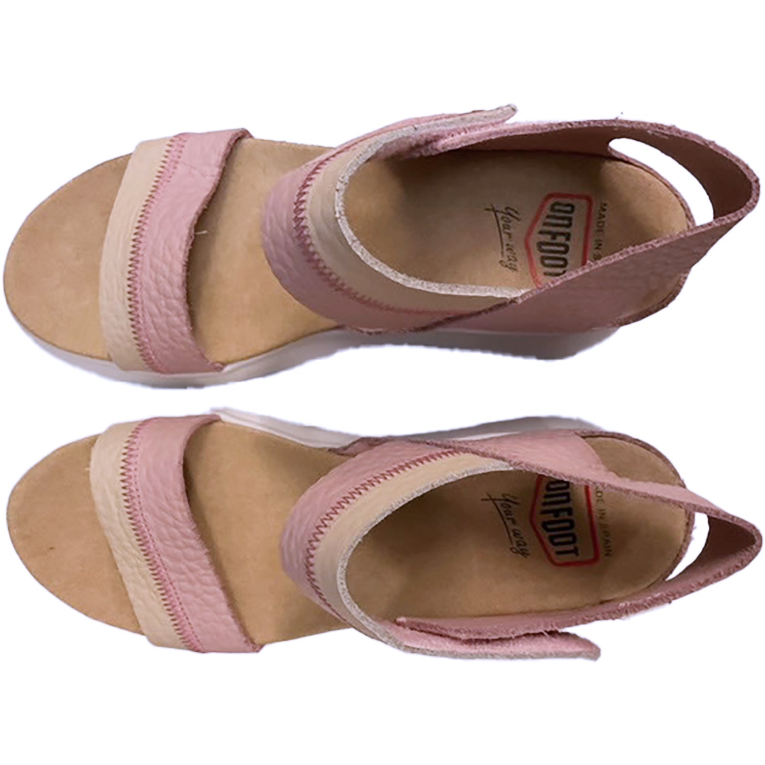 Womens On foot On Foot 80215 Charlotte Women's Wedge Sandals Beige/Nude Leather Beige/Nude Leather
