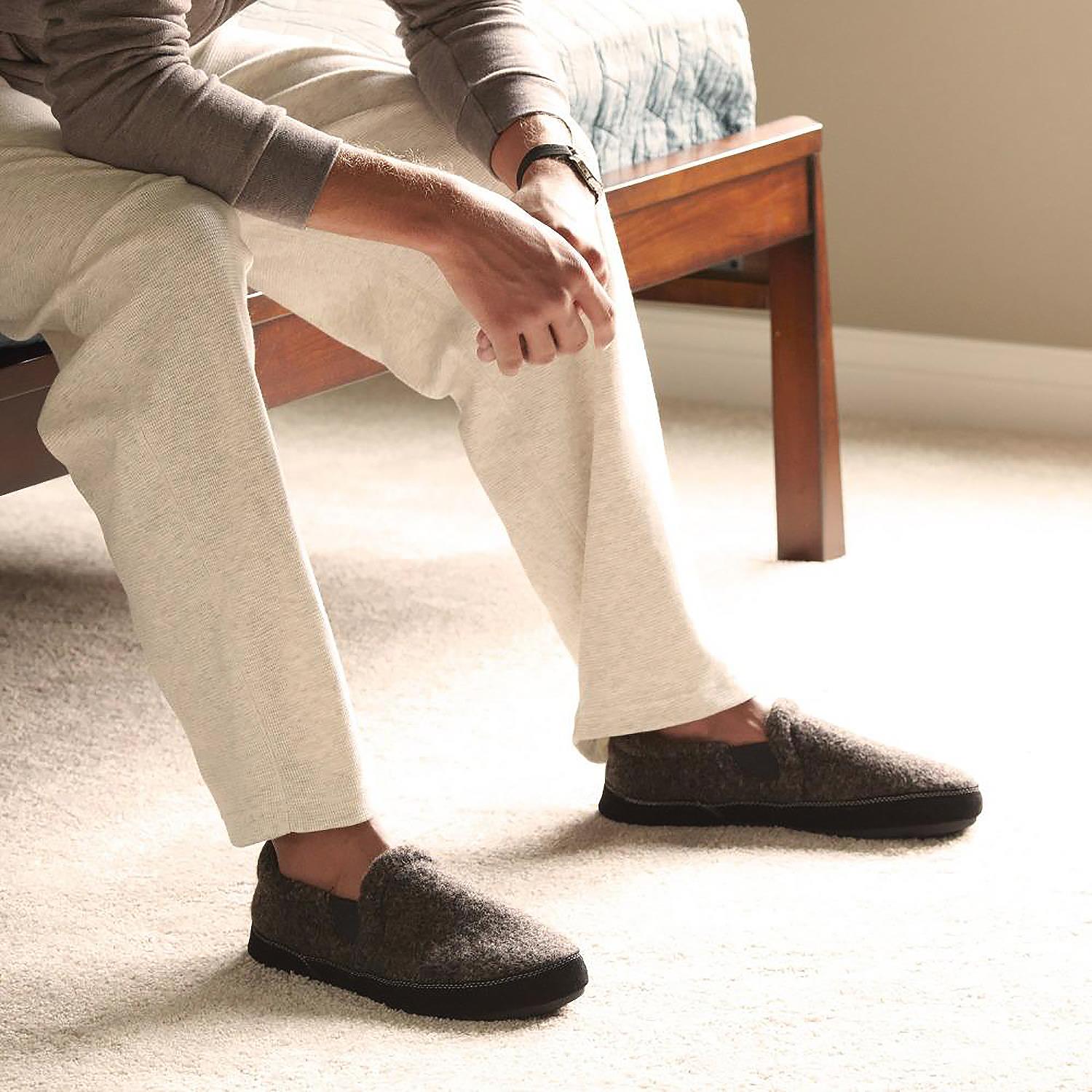 Mens Acorn Acorn Fave Gore Men's Slippers Charcoal Tweed Wool Charcoal Tweed Wool