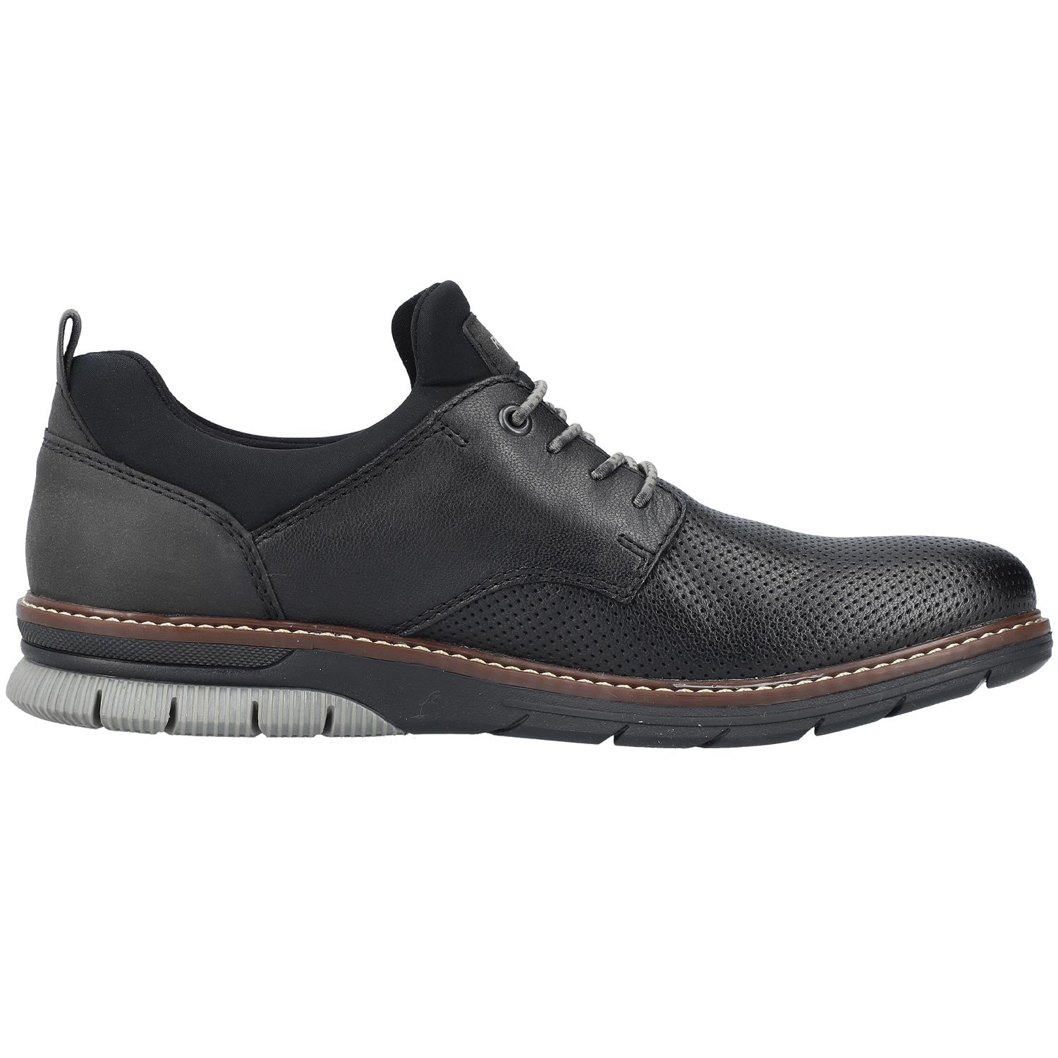 Mens Rieker Rieker 14450-00 Dustin 50 Men's Walking Shoes Black Synthetic Black Synthetic