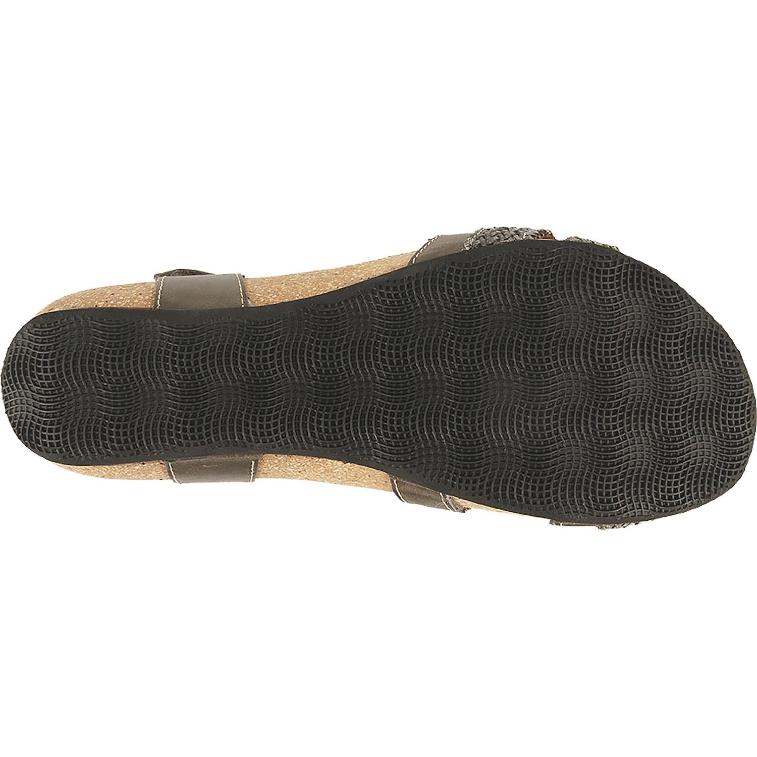 Womens Taos Taos Trulie Women's Backstrap Sandals Dark Grey Leather Dark Grey Leather