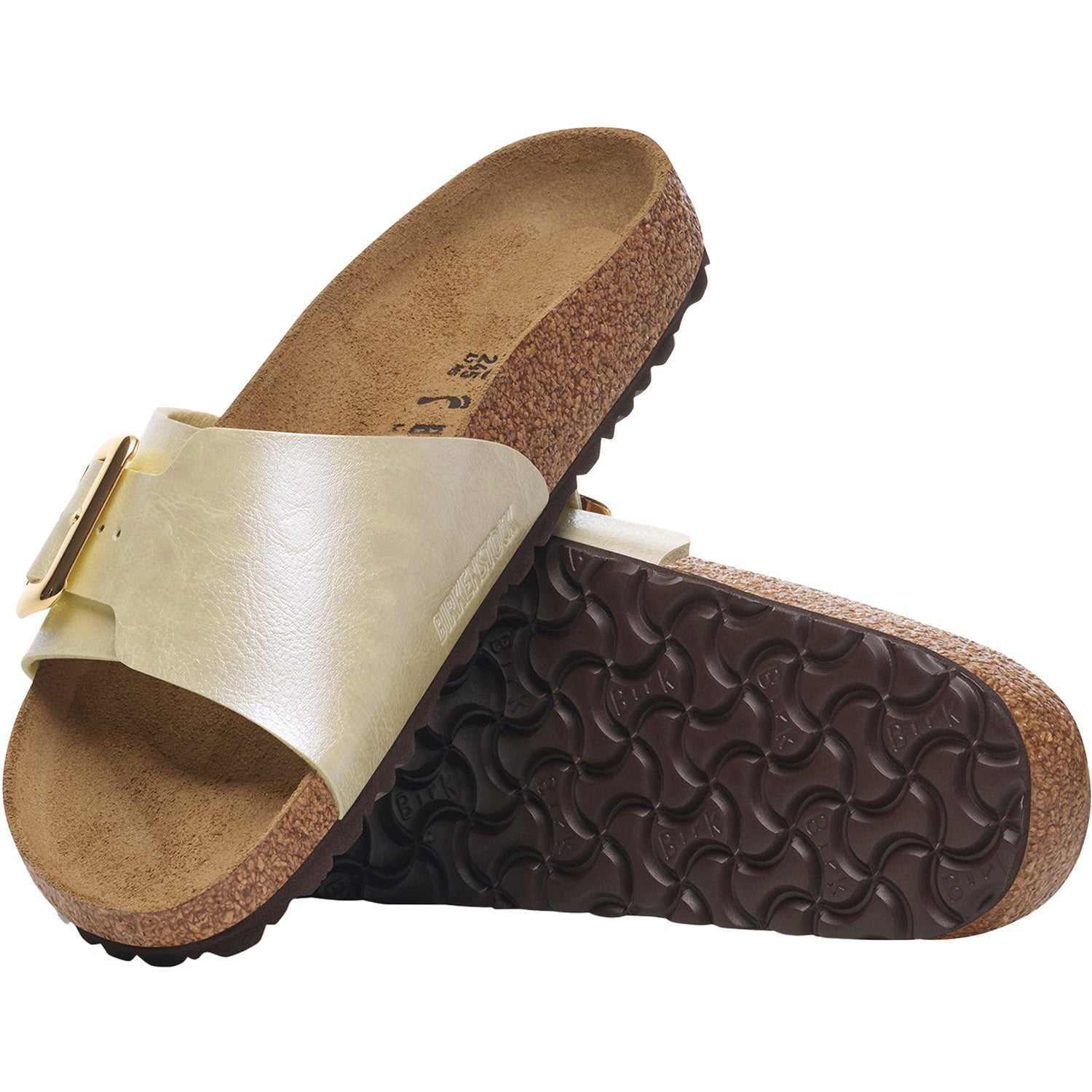 Womens Birkenstock Birkenstock Catalina Luxe Buckle Birko-Flor Women's Sandals Graceful Pearl White Graceful Pearl White