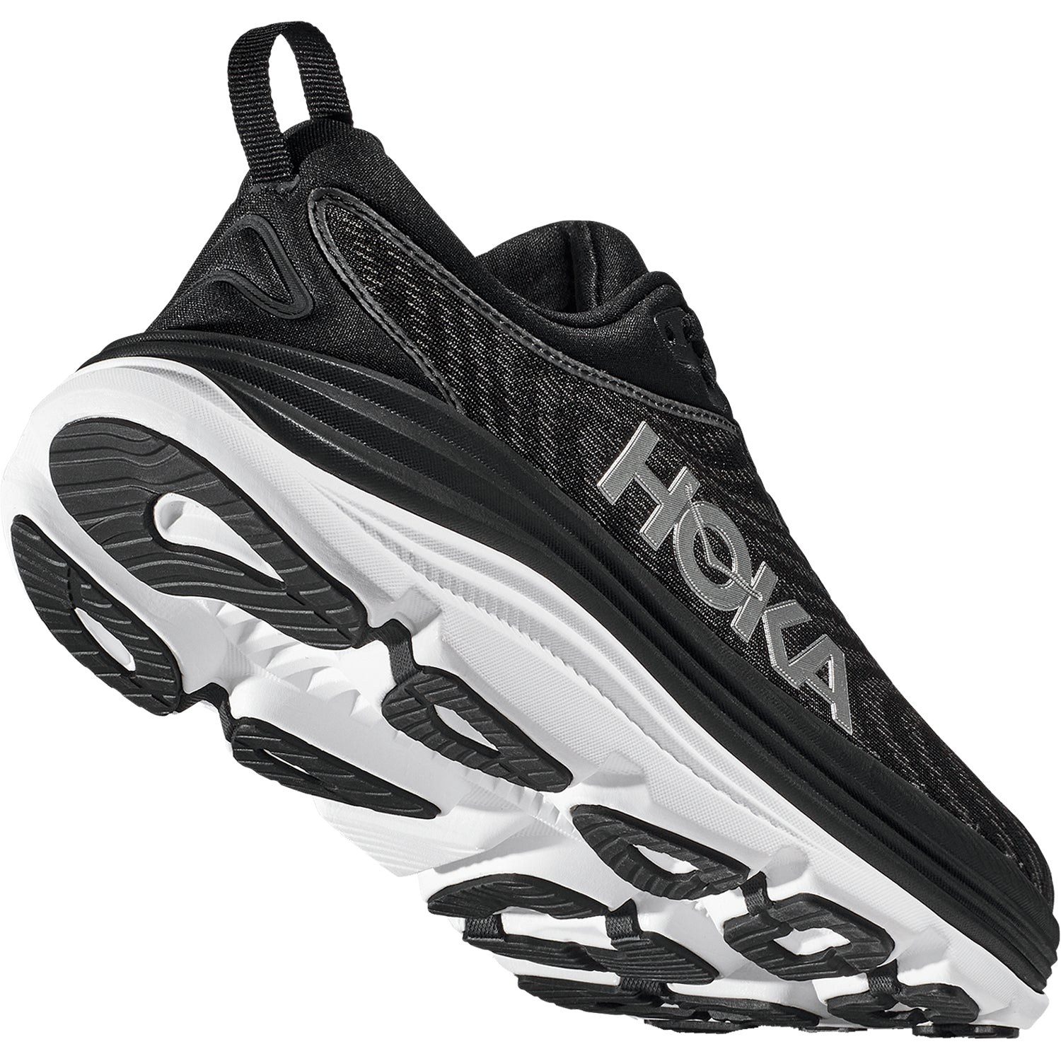 Mens Hoka one one Men's Hoka Gaviota 5 Black/White Mesh (Stability Support) Black/White Mesh