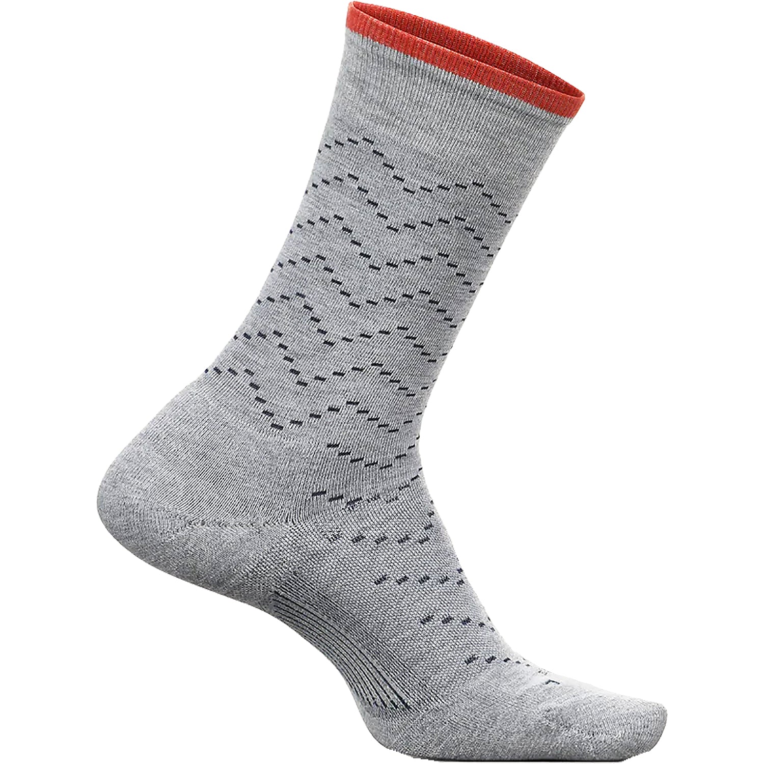 Women's Feetures Everyday Cushion Crew Socks Zig Zag Light Grey